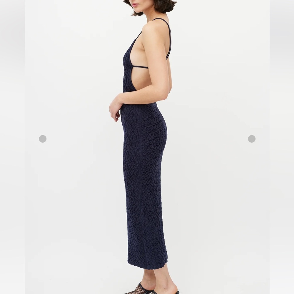 Jacquemus Navy Textured Backless Dress - Picture 5 of 9
